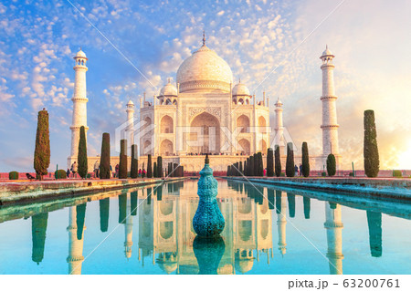 Famous Taj Mahal complex, beautiful view, Agra, 63200761