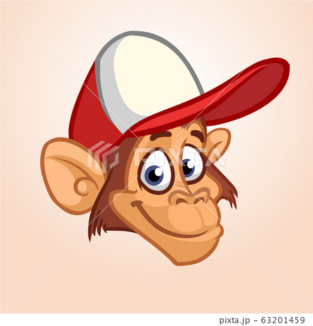 Cartoon monkey. Vector happy monkey head 63201459