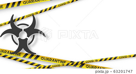 Coronavirus quarantine banner with stripes. Coronavirus quarantine banner with stripes. 63201747