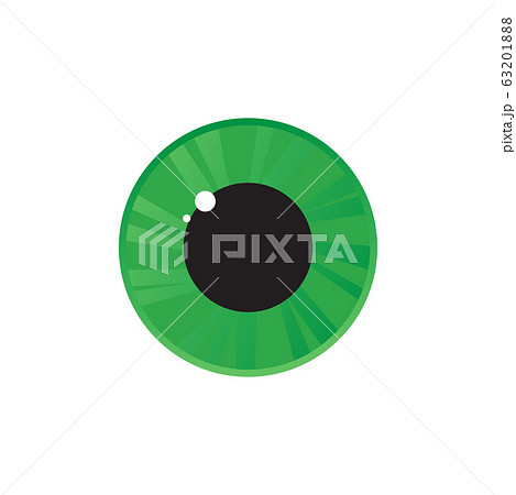 Green eye symbol. Female icon in flat style Green eye symbol. Female icon in flat style 63201888