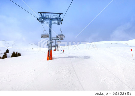 Ski slope in Saalbach-Hinterglemm, Austria 63202305