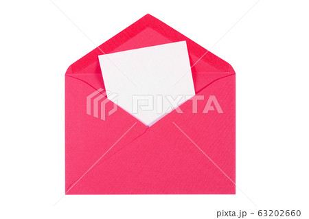 red open envelope with paper Isolated red open envelope with paper Isolated 63202660