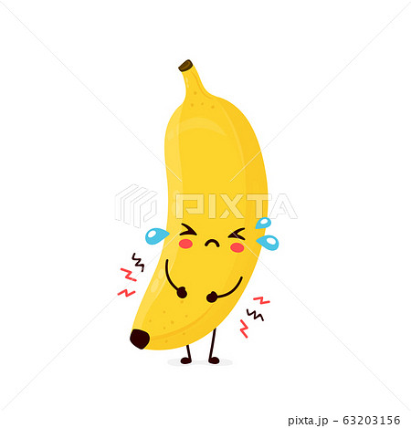 Cute Sad Cry Banana Fruitのイラスト素材