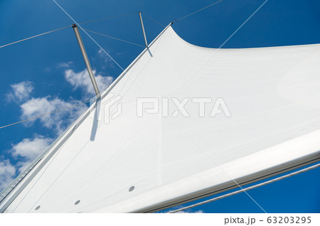 Mast and sail of brand new sailing yacht Mast and sail of brand new sailing yacht 63203295