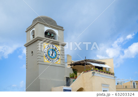 Belltower ot Capri old town. Belltower ot Capri old town. 63203324