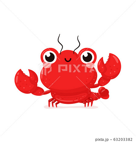Cute Happy Smiling Lobster Vector のイラスト素材 6333