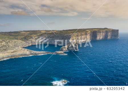 Aerial view of Sea Tunnel near Azure window. 63205342