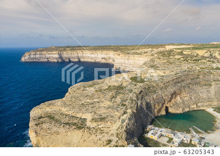 Dwejra is a lagoon of seawater on the island of 63205343