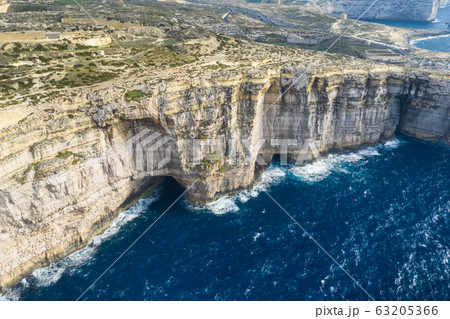 Aerial view of Sea Tunnel near Azure window. 63205366