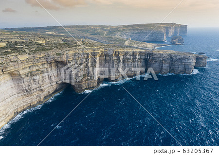 Aerial view of Sea Tunnel near Azure window. 63205367