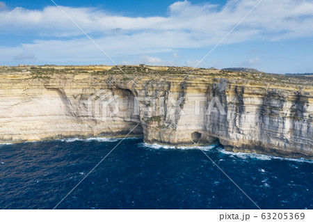 Aerial view of Sea Tunnel near Azure window. 63205369