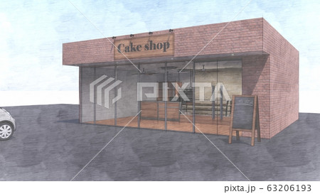 ケーキ屋　人なし　イラスト42 63206193
