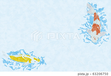 鯉が泳いでいるイラスト 背景つき 線なしのイラスト素材