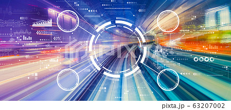 Tech circle with high speed motion blur 63207002