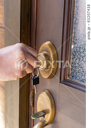 木製ドア 戸締り 木製ドア 戸締り 63207438