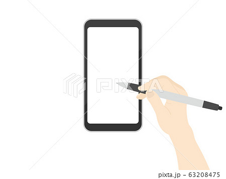 スマートフォンとタッチペン スマートフォンとタッチペン 63208475