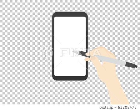スマートフォンとタッチペン スマートフォンとタッチペン 63208475