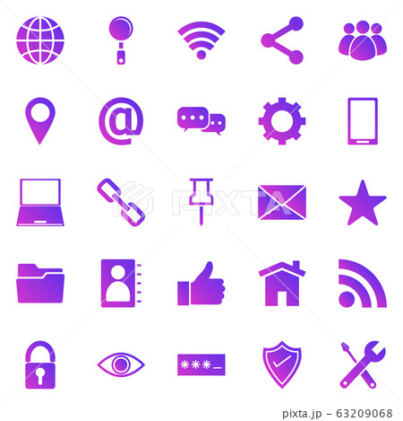 Internet gradient icons on white background 63209068