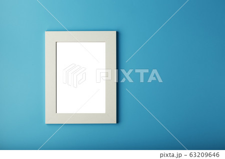 White and black photo frame with empty space on a 63209646