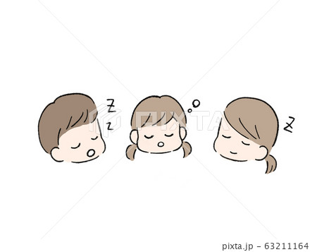 家族 アイコン 眠る 睡眠 イラスト 挿絵のイラスト素材