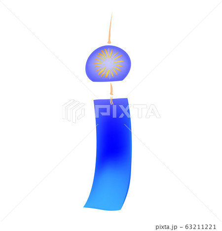 ガラスに花火の風鈴のイラスト素材