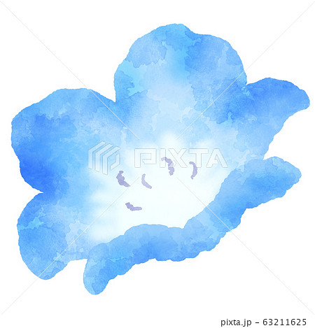 青い花のイラスト ネモフィラ 水彩風のイラスト素材