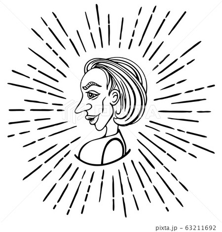 Female profile in doodle style 63211692