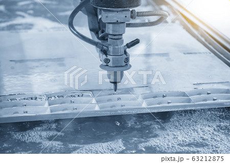 The abrasive water jet machine . The abrasive water jet machine . 63212875