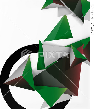 Abstract background, mosaic 3d triangles composition, low poly style design. Vector Illustration For Wallpaper, Banner, Background, Card, Book Illustration, landing page 63213070
