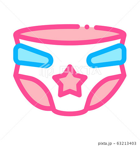 Diaper With Star Icon Vector Outline Illustration 63213403