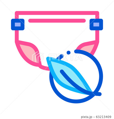 Diaper And Leaf Icon Vector Outline Illustration Diaper And Leaf Icon Vector Outline Illustration 63213409