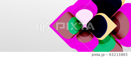 Abstract background - geometric cut paper design flower or square shape composition. Vector Illustration For Wallpaper, Banner, Background, Card, Book Illustration, landing page 63213865