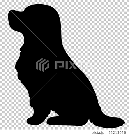 Cocker spaniel sitting silhouette Cocker spaniel sitting silhouette 63213956