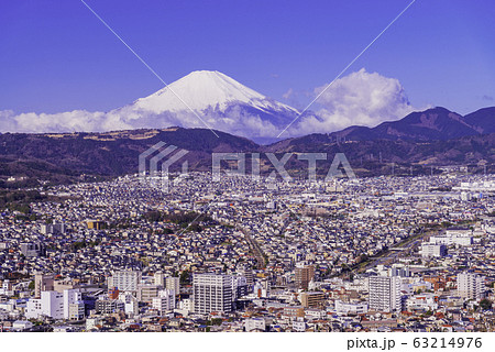 (神奈川県)秦野市の街並み、富士山 (神奈川県)秦野市の街並み、富士山 63214976
