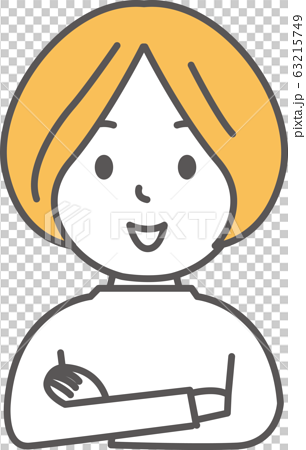 女性ポーズ 腕組み 笑顔 シンプルのイラスト素材