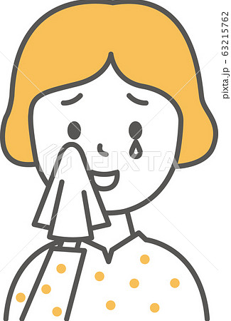 女性ポーズ うれし涙 シンプルのイラスト素材