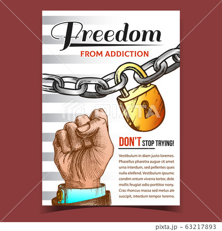 Freedom From Addiction Advertising Poster Vector 63217893