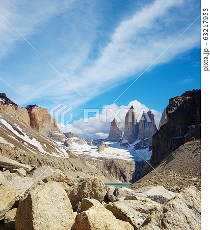 Towers of Paine in Torres del Paine National Park, Towers of Paine in Torres del Paine National Park, 63217955