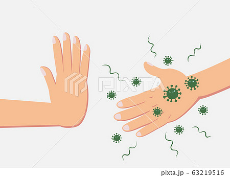 Man refusing hand shake with virus infected people Man refusing hand shake with virus infected people 63219516