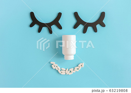 Abstract face made from closed decorative eyes, Abstract face made from closed decorative eyes, 63219808