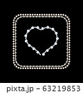 Heart shaped pearl frame isolated on black background. 63219853