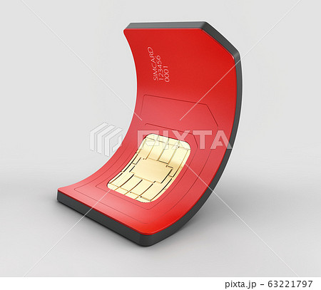 3d rendering of Flexible SIM card, clipping path included 3d rendering of Flexible SIM card, clipping path included 63221797