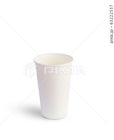White paper cup for drinks isolated on a white 63222557