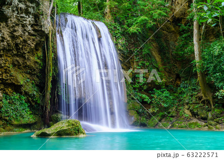 Waterfall cliff level 3, Erawan National Park, 63222571