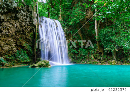 Waterfall cliff level 3, Erawan National Park, 63222573