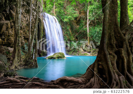 Waterfall cliff level 3, Erawan National Park, 63222576
