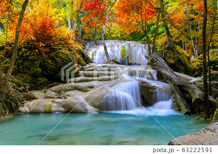 Colorful majestic waterfall in national park 63222591