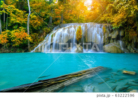 Colorful majestic waterfall in national park 63222596