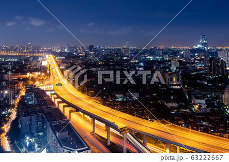 Expressway arial view during night with light 63222667