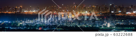Panorama view of oil refinery and city center Panorama view of oil refinery and city center 63222688